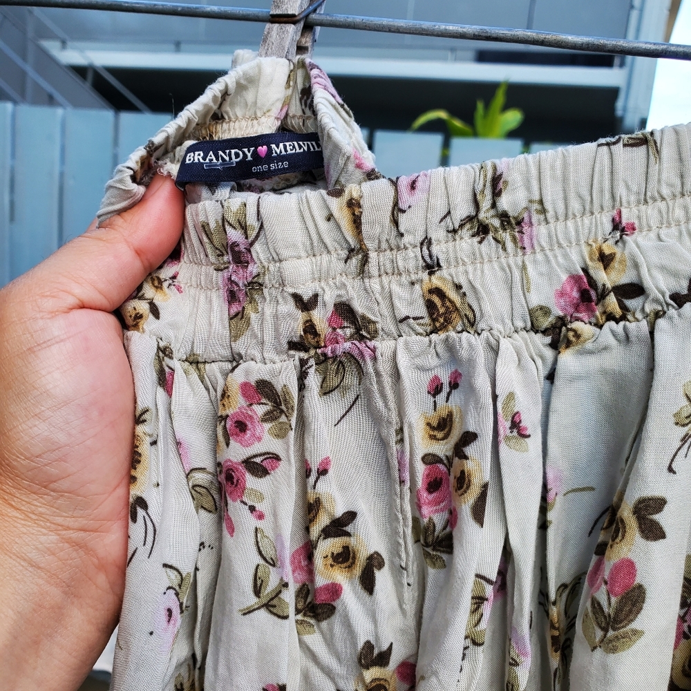 Brandy Melville flowy floral skirt